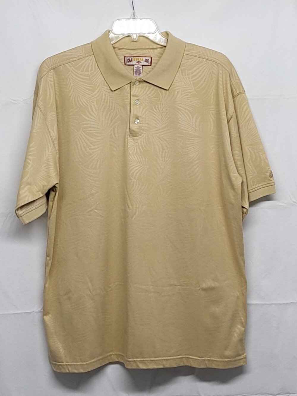 Vintage Caribbean Joe Polo Shirt Let Go Mens XL Palm Print Short Sleeve Y2K